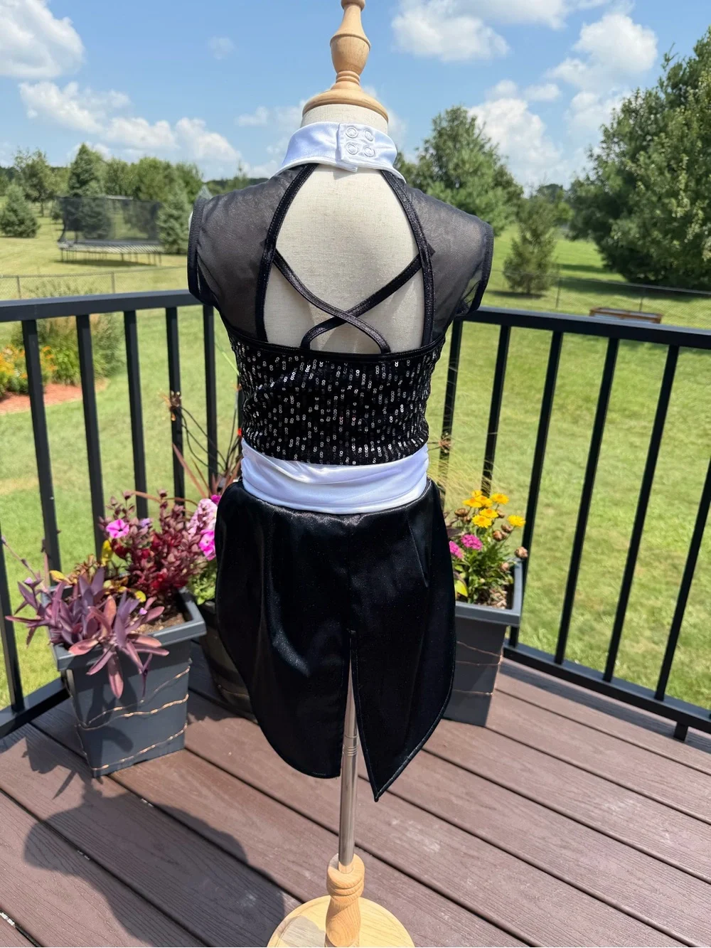 Weissman Showtime “Sh-Boom” 15142 IC Black White Dance Costume + Opera Gloves